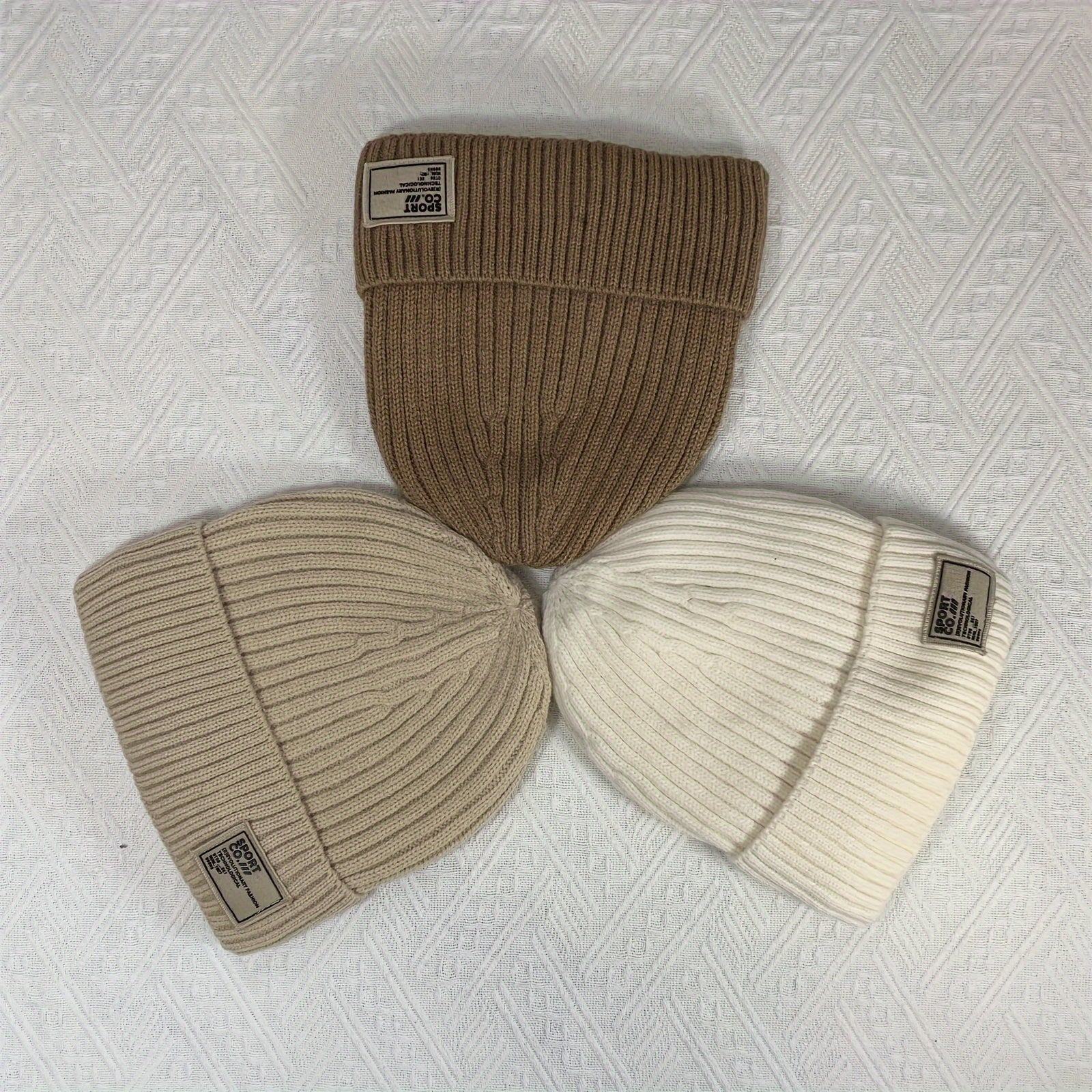 Winter Knitted Hat Velvet Lining Thickened Ear Protection Beanie Cap