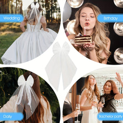 Pearl Embellished Bow Hair Accessory for Weddings