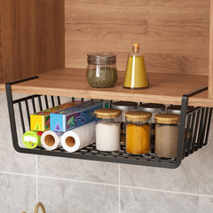 4pcs Under Cabinet Storage Shelf Wire Baskets Hanging Storage Baskets