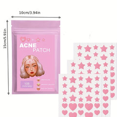 Acne Patch Pimple Cover Hydrocolloid Patches - Pink Star&heart Shaped