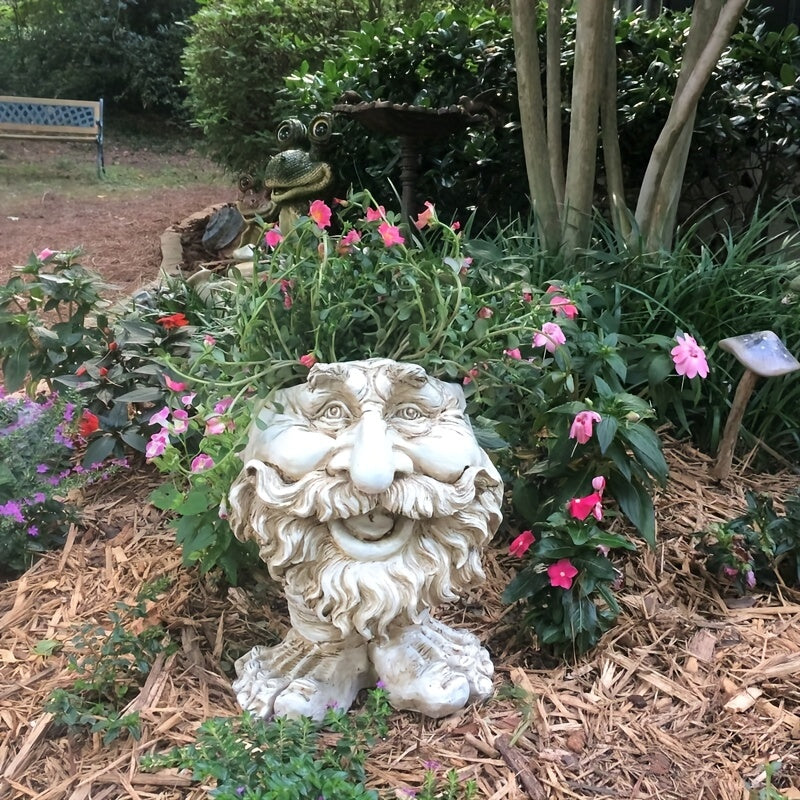 Resin Planter Statue Vase Outdoor Garden Ornaments Patio Lawn Yard Decor