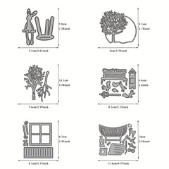 Metal Cutting Dies Rabbit Trees Lounge Chairs Windows Cradle for Paper Card
