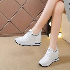 Women's Breathable Knit Inner Heightening Sneakers