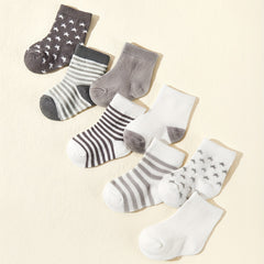 Striped Star Knit Socks Soft Comfortable Breathable Boys Girls Accessories