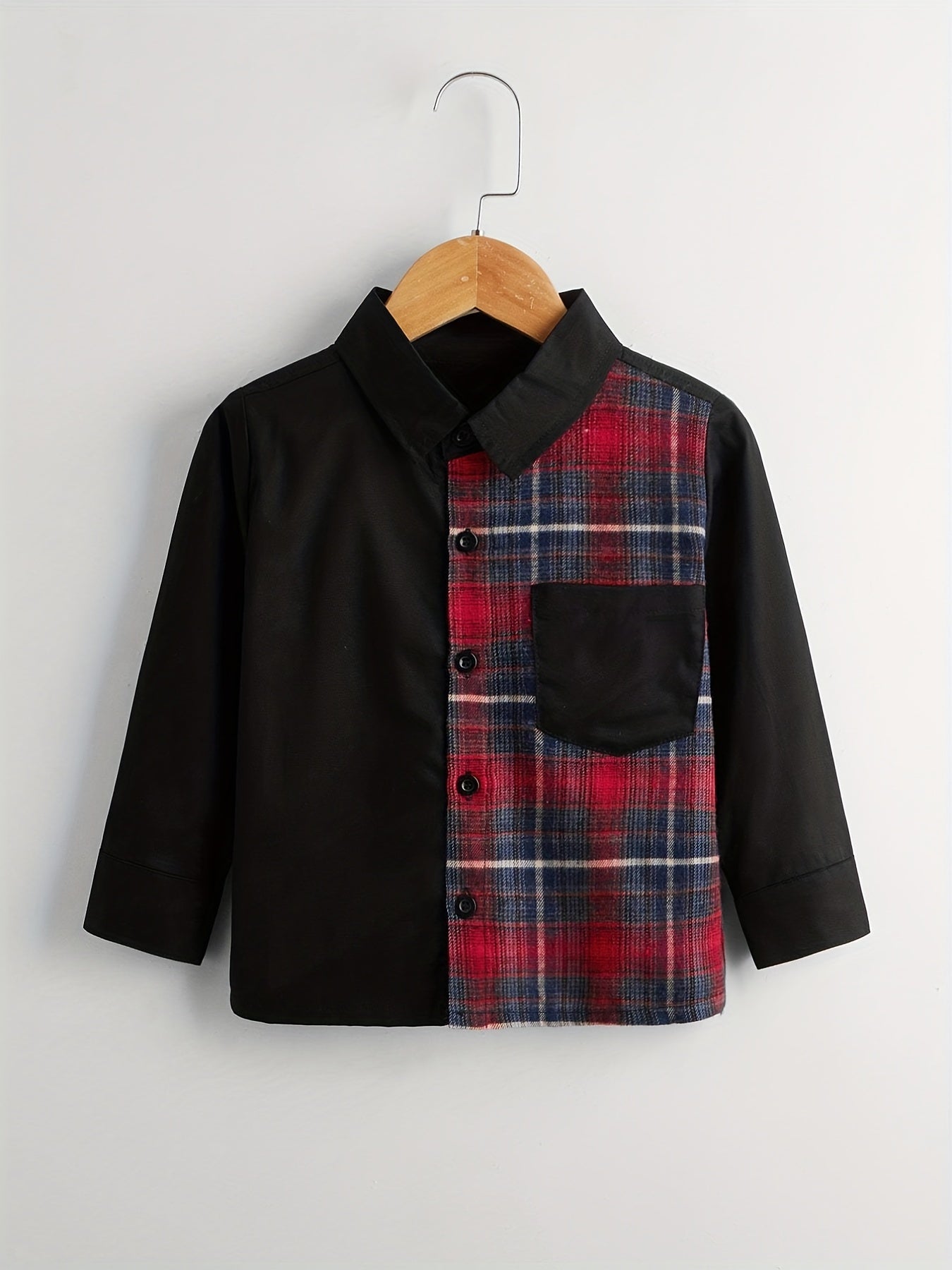 Girls Plaid Shirt Top Collared Long Sleeve