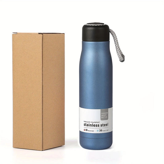 17oz Insulated Steel Water Bottle Strap Lid Keeps Drinks Cold