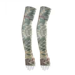 Camouflage Ice Silk Sunscreen Sleeves for Outdoor Activities Unisex