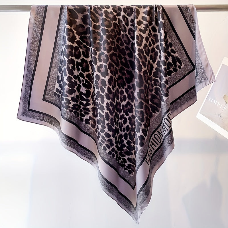 Leopard Print Shawl Large Square Scarf Outdoor Windproof Headwrap