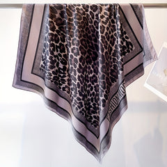 Leopard Print Shawl Large Square Scarf Outdoor Windproof Headwrap