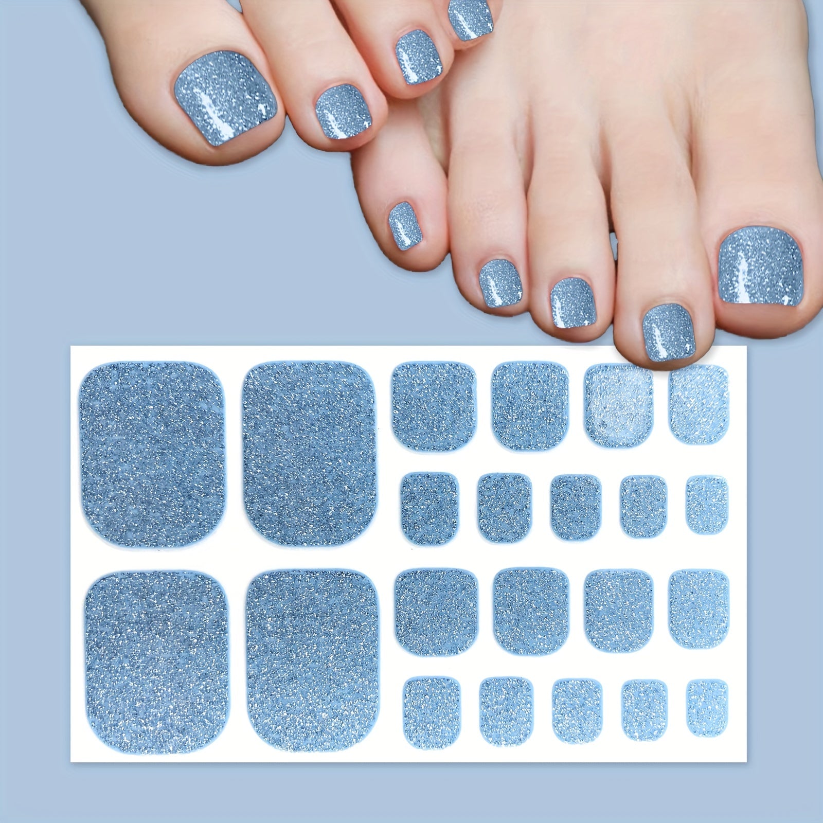 Glitter Nail Stickers Self Adhesive Nail Art Decals - Home Nail Decor