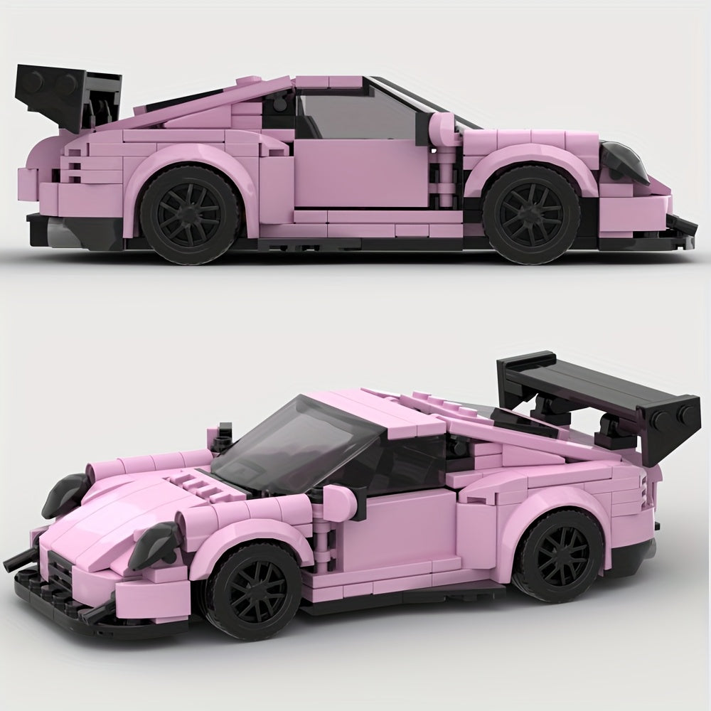 Pink Classic MOC Racing Speed Supercar Building Blocks Set