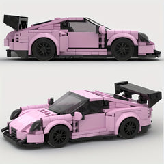 Pink Classic MOC Racing Speed Supercar Building Blocks Set