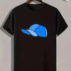 Hat Pattern Print Men's Sports T-shirt for Fitness Activities