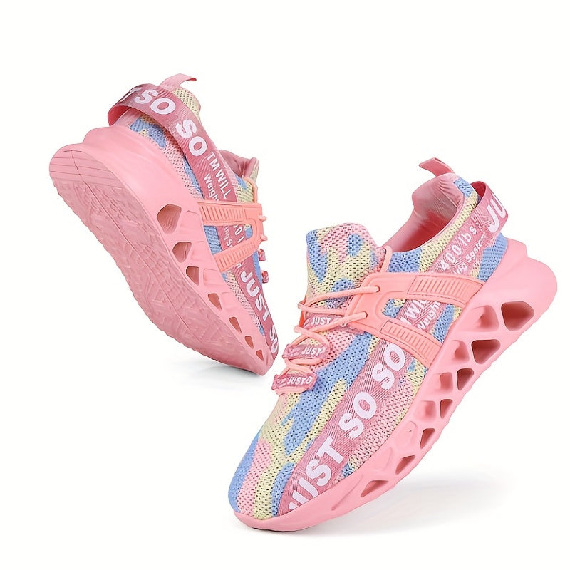 Men's Lace Up Knit Sneakers Breathable Casual Running Shoes