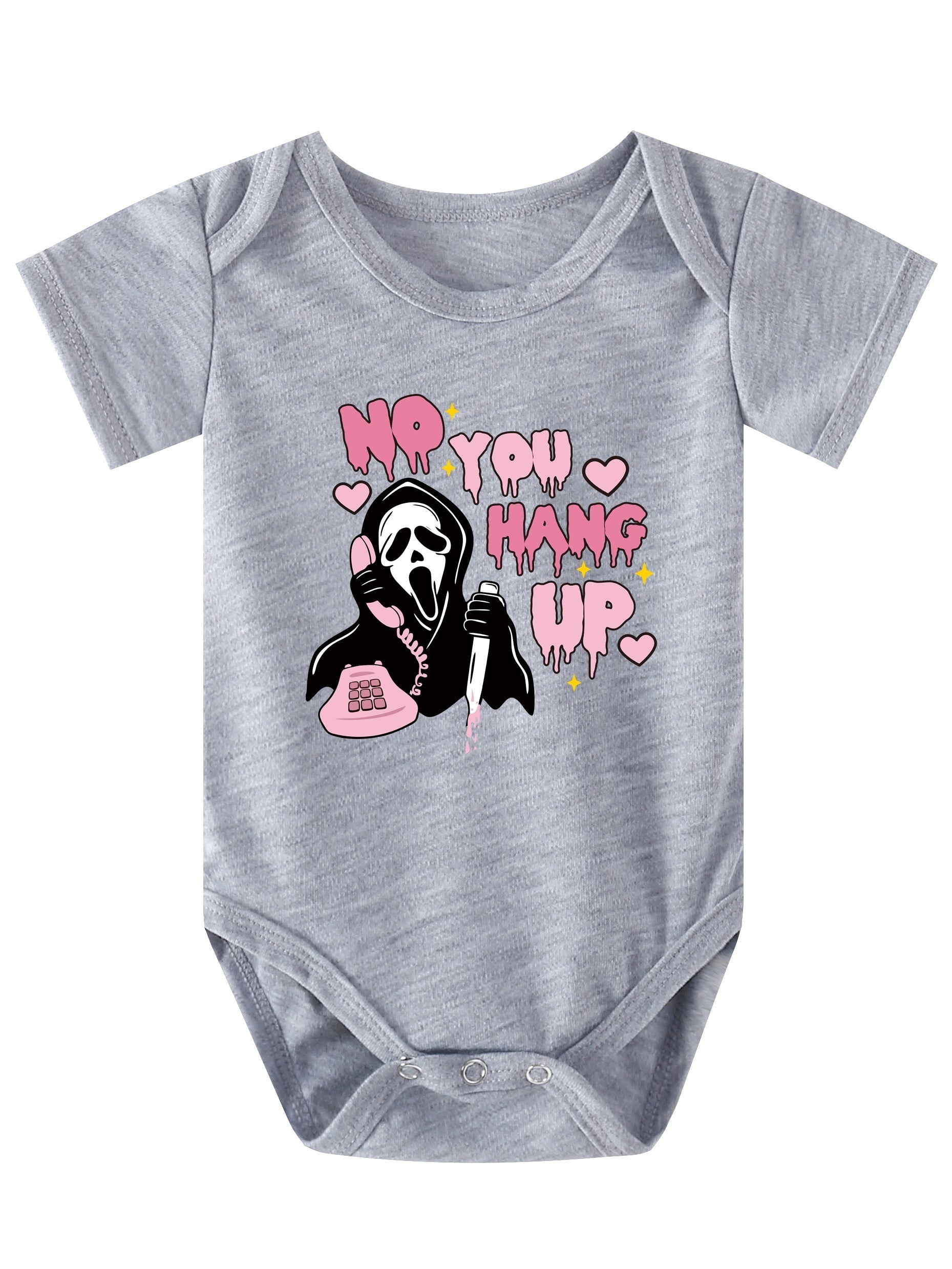 Halloween Party Series Cartoon Letter Pattern Newborn Summer Short Sleeve Romper