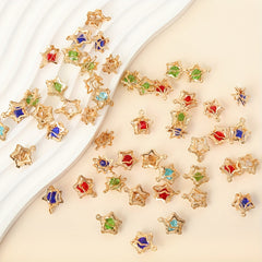 50 Pcs 3D Star Shape Colorful Pendent DIY Jewelry Accessories