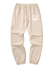 Smile Face Casual Men's Trousers Spring Summer Drawstring Elastic Sports Pants