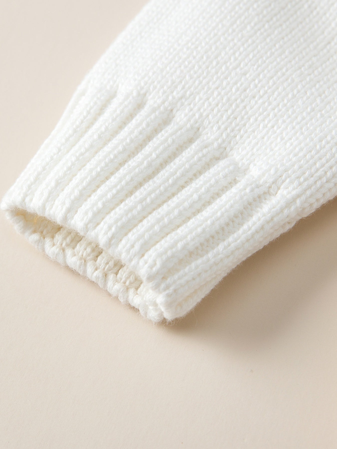 Girls Casual Knitted Sweater with Rabbit Embroidery