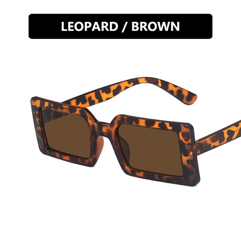 Small Rectangle Sunglasses Women Square Sunglasses Vintage Wide Frame Eyewear