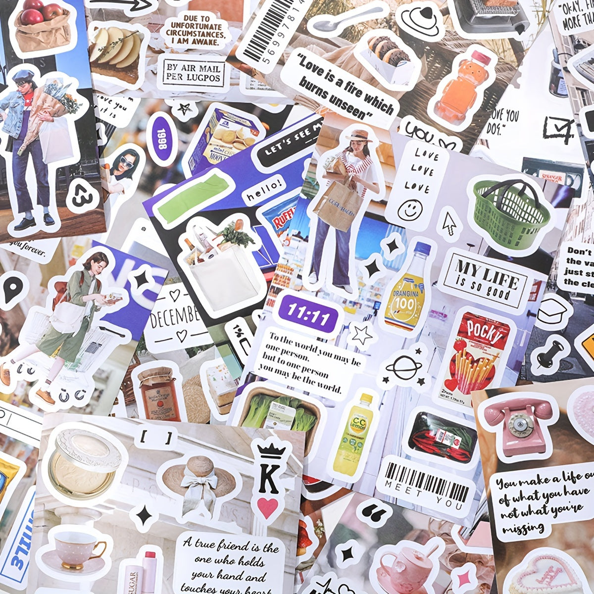 4pcs DIY Magazine Hand Account Art Sticker