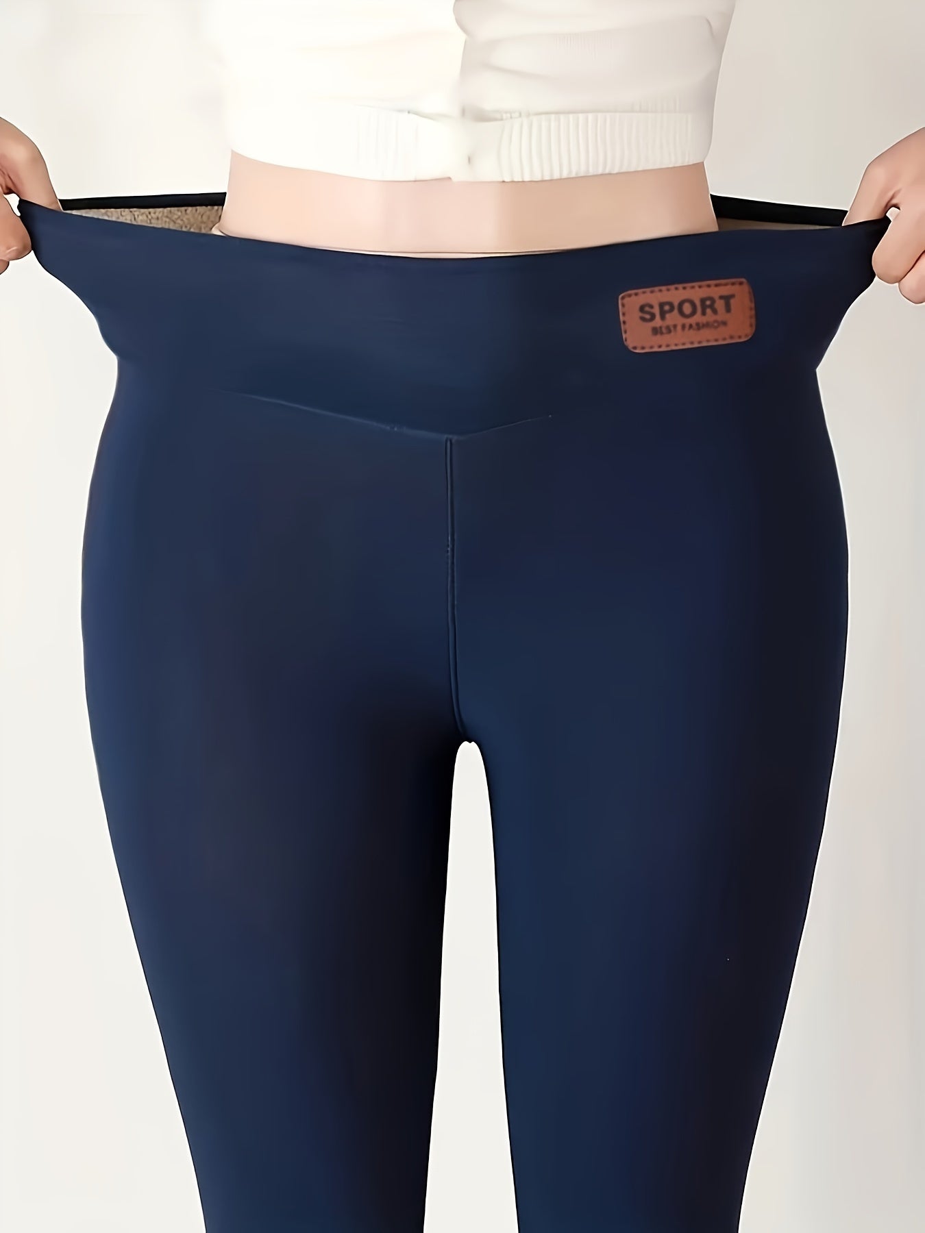 Soft Yoga Pants High Waist Fleece Liner Slim Fit Leggings