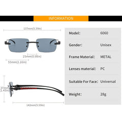 Leopard Head Sunglasses Retro Square Frameless