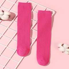 Girls Stockings Baby High Socks No Heels Solid Color