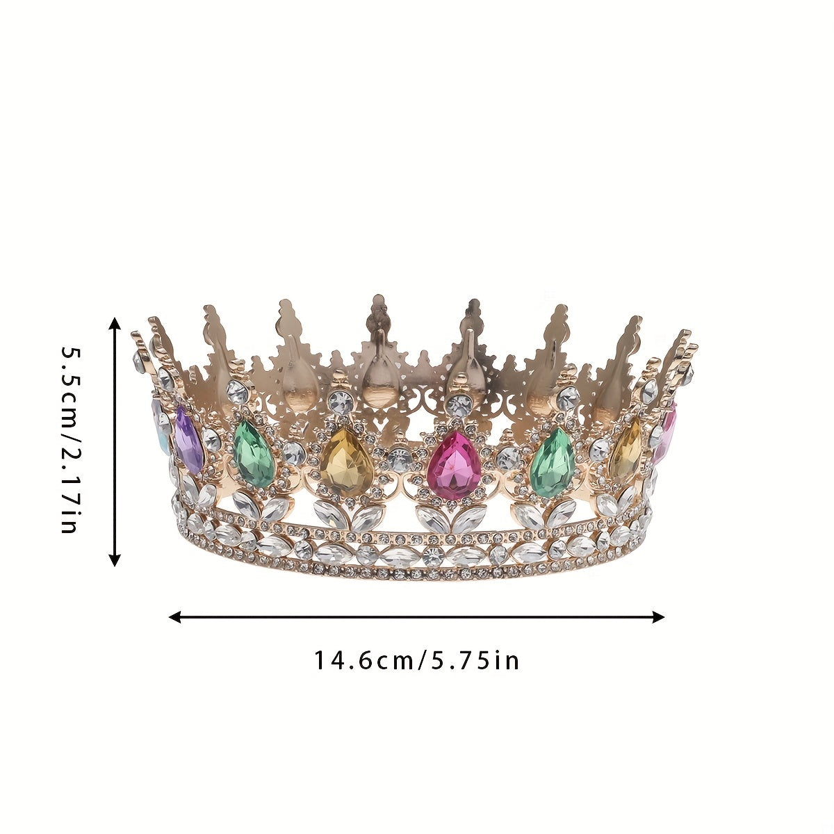 Colorful Zircon Crown Princess Crown for Girls