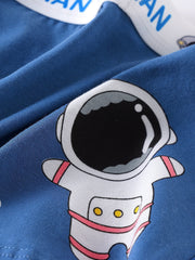 4pcs Astronaut Print Boys Cotton Boxer Briefs
