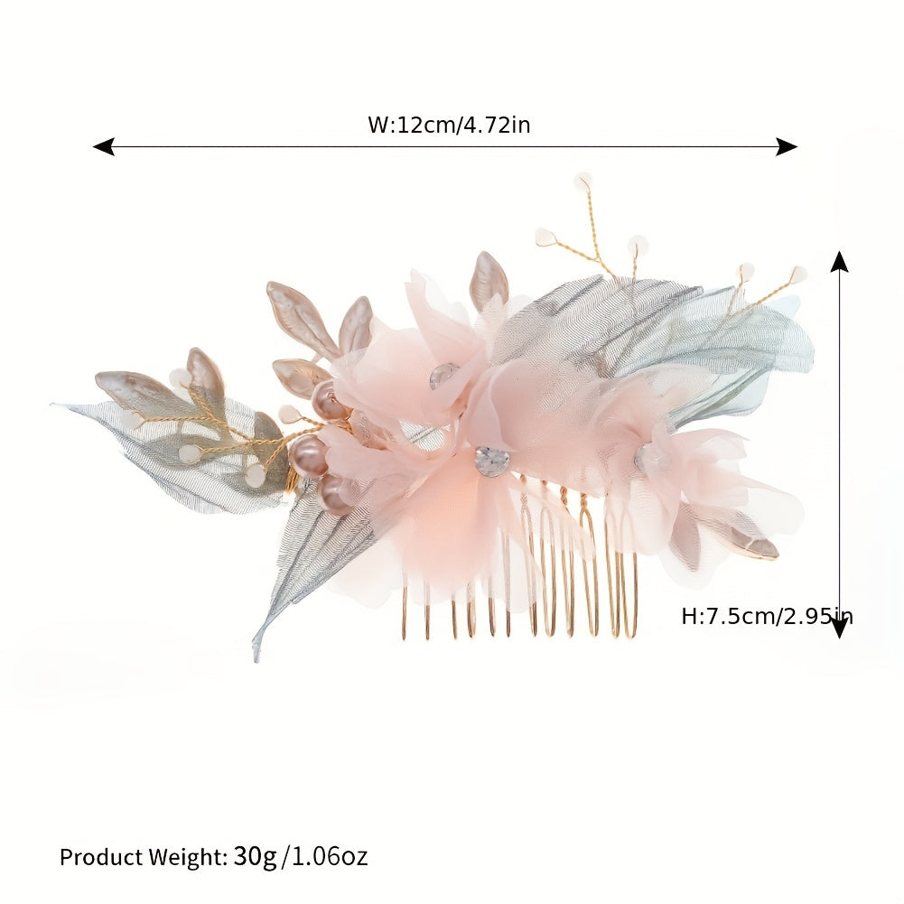 Pink Bridal Comb Wedding Hair Clip Hair Accessories Hair Jewelry