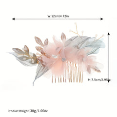 Pink Bridal Comb Wedding Hair Clip Hair Accessories Hair Jewelry