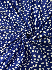 Dot Print Half Sleeve Round Neck Dress With Pockets