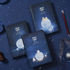 96 Sheets Moon Night Diary Book A5 Journal Nightlight DIY Notebook