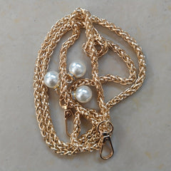 Metal Bag Chain Strap Replacement with Bead Decor