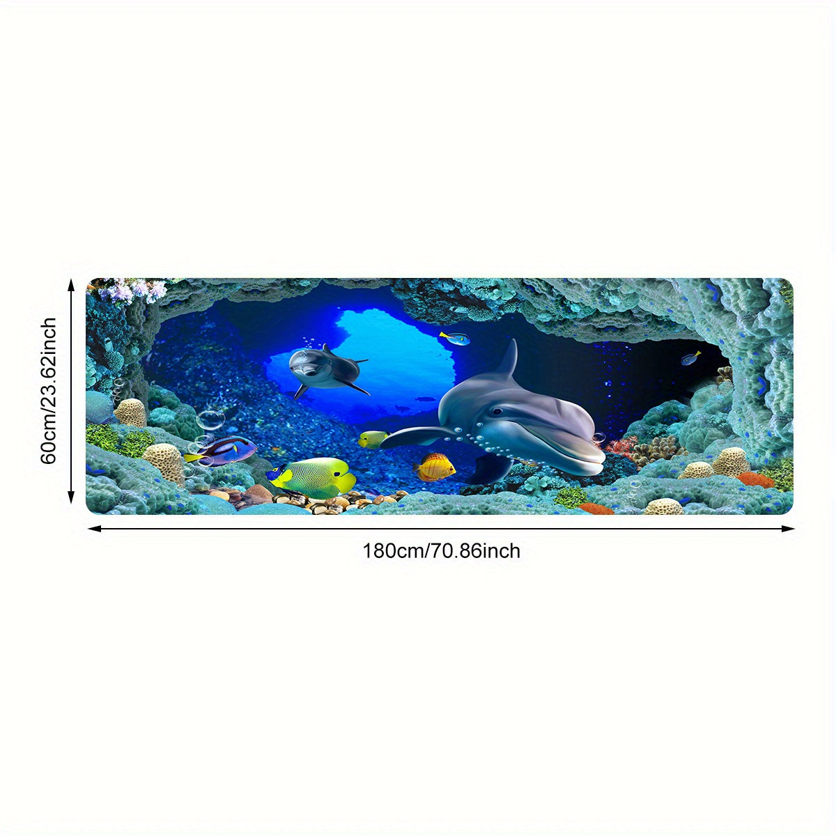 3D Kitchen Rug Dolphin Ocean Fish Printing Floor Mat