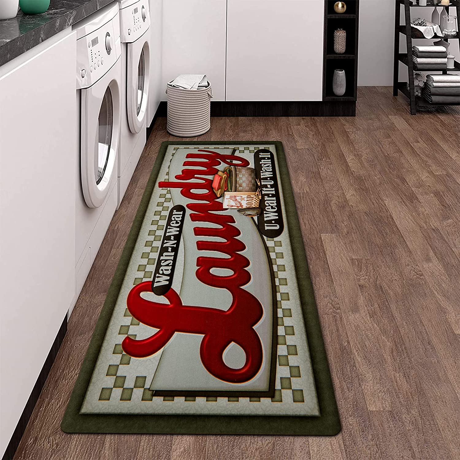 Non Slip Laundry Rug Mat For Laundry Room Decor Washable Runner Rugs