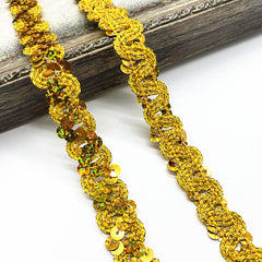 2 Yards Glittering Sequined Ribbon Trims For DIY Sewing