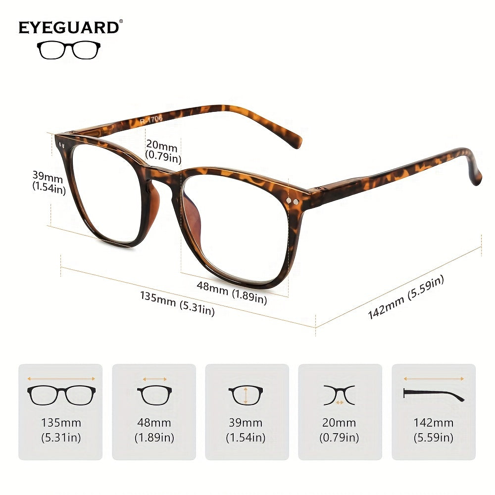 EYEGUARD Anti Rays Glasses Readers Spring Hinges UV Protection Anti Glare