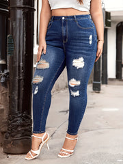 Casual Jeans Women's Ripped High Rise Skinny Jeans