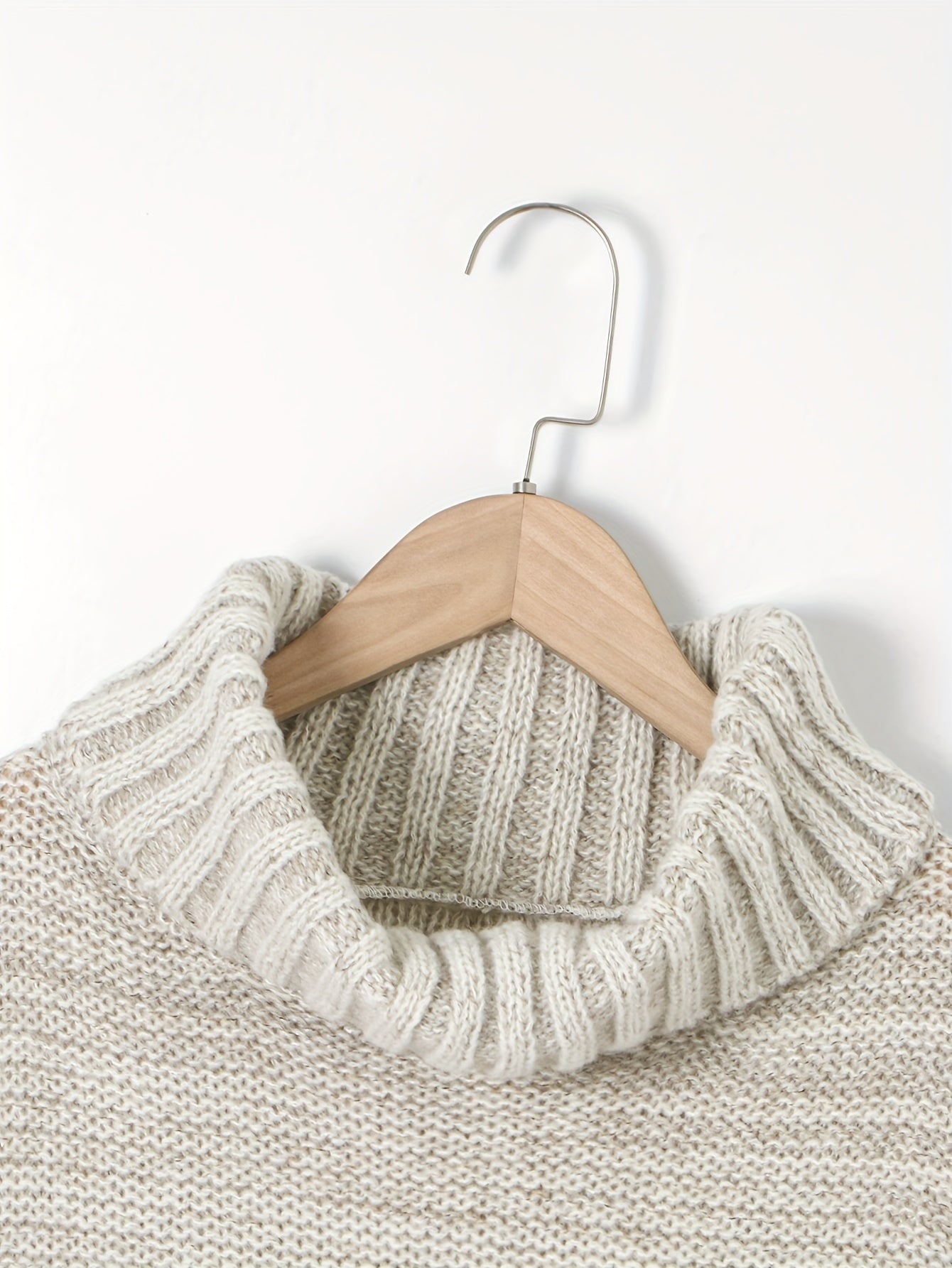 Solid Long Sleeve Turtle Neck Sweater