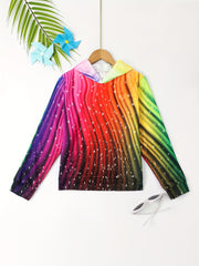 3D Rainbow Graphic Hooded Sweatshirt for Kids