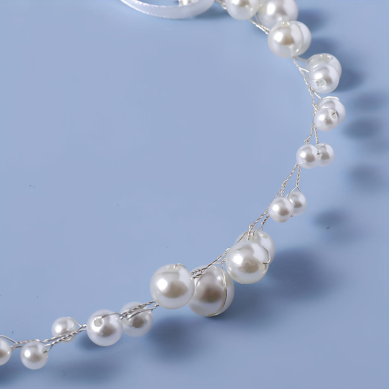 Faux Pearl Headband Long Hair Rattan Bridal Hair Accessories