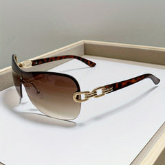 Y2K Sunglasses Semi Rimless Gradient Glasses