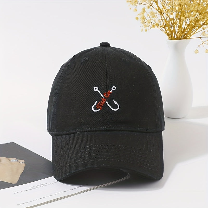 Letter Hook Embroidery Baseball Cap Unisex Golf Sun Hat Adjustable Dad Hats