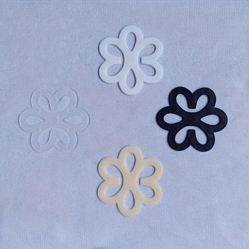 4pcs Floral Bra Strap Clips Non slip Buckles Women's Lingerie Accessories