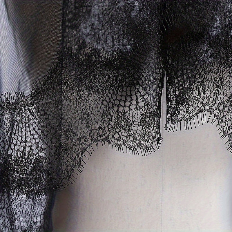 Sheer Bridal Veil with Lace Detailing and Comb
