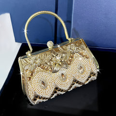 Rhinestone Evening Clutch Bag Geometric Pattern PU Material