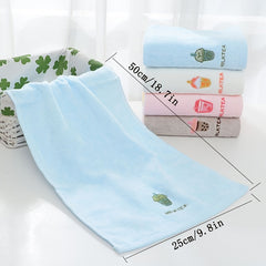 4pcs 100% Cotton Cartoon Face Towel for Kids, Soft Absorbent Towel for Babies
