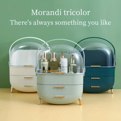 Dustproof Cosmetic Storage Box Covered Desktop Lipstick & Skin Care Shelf