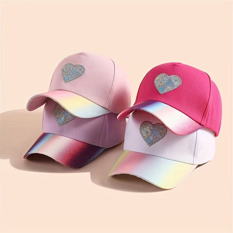 Kids Rainbow Embroidered Love Baseball Cap Visor